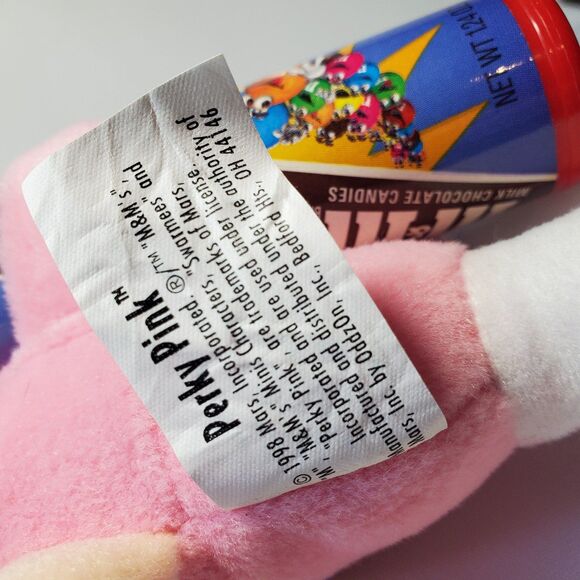 M&M's Minis Swarmees Plush Collectible Candy Holder Perky Pink Vintage No. 41106 - Picture 3 of 4